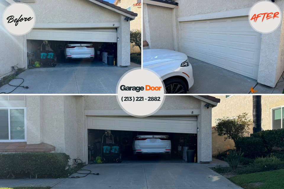 Before and after: garage door repair Lucas County